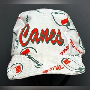 RARE Vintage 80s MIAMI HURRICANES AOP All Over Print Kappit Hat NCAA MADE IN USA